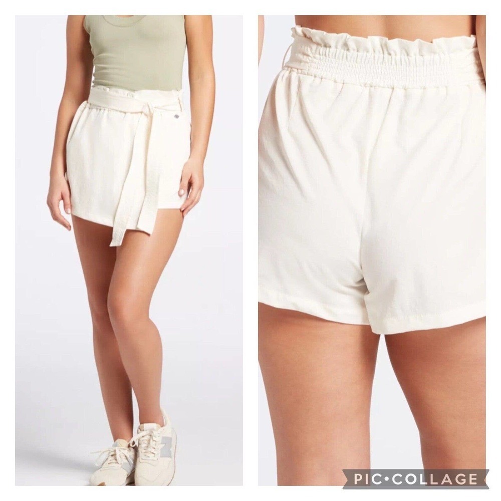 CALIA by Carrie Underwood Cream High-Waist Tie Front Skort